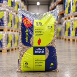 Pellets Asturias – palé de 72 sacos de 15 kg (1.080 kg)