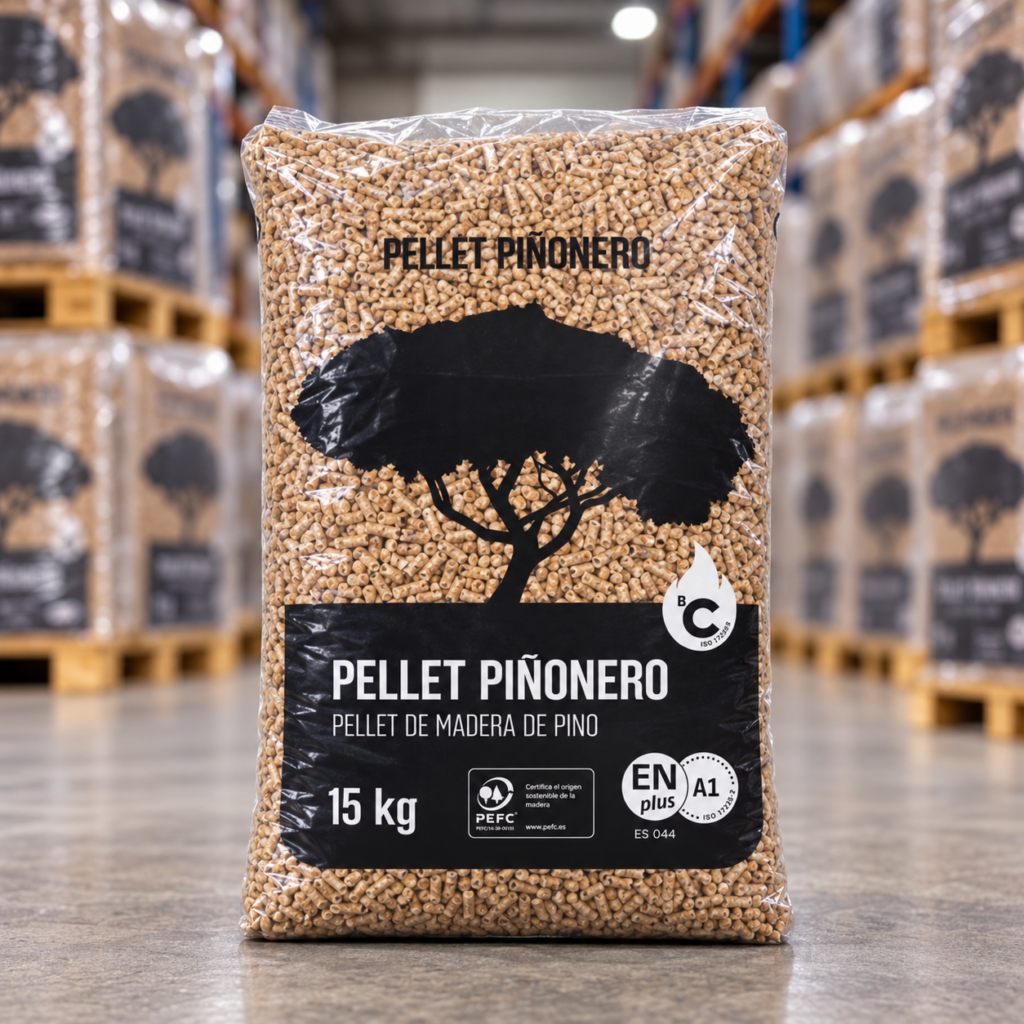 Pellet Piñonero – palé de 42 sacos de 15 kg (630 kg)